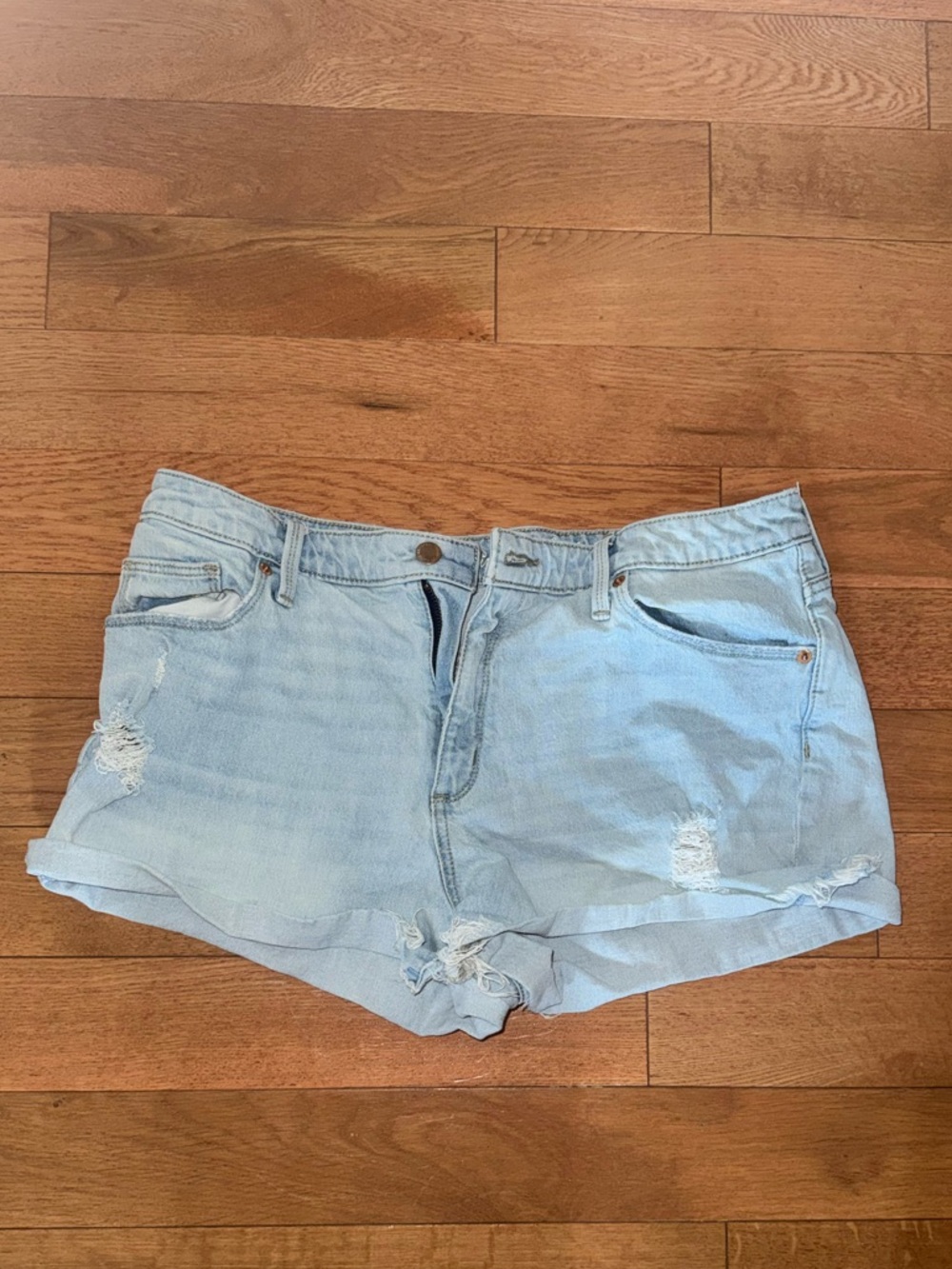 Universal Thread Light Wash Distressed Denim Shorts